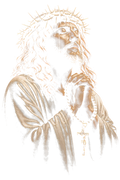 Jesus in Prayer Halftone transfer