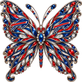 Buffalo Bills Jeweled Butterfly DTF transfer