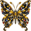 Pittsburgh Steelers Jeweled Butterfly DTF transfer