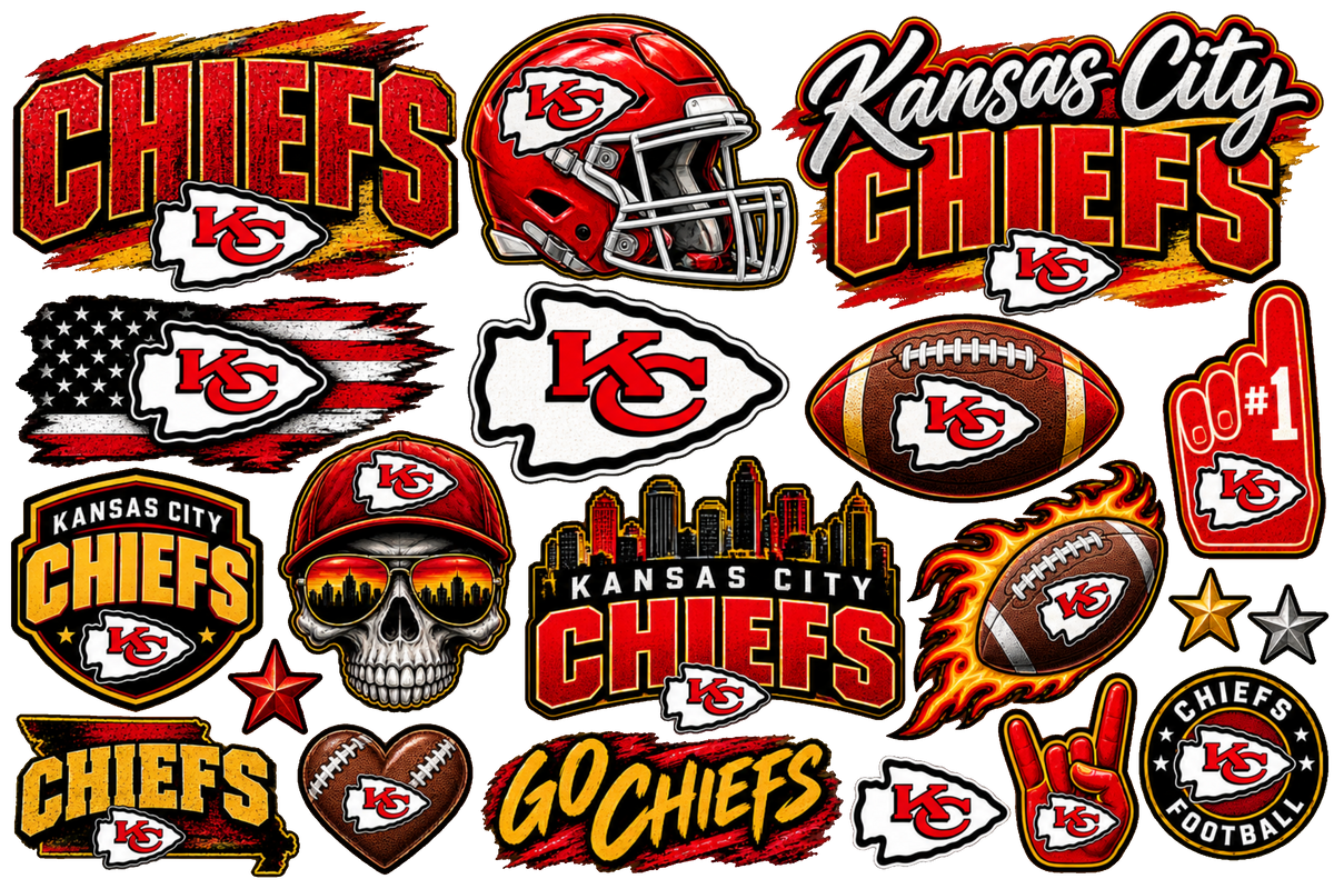 Kansas City Chiefs Game Day Sticker Collage gang sheet