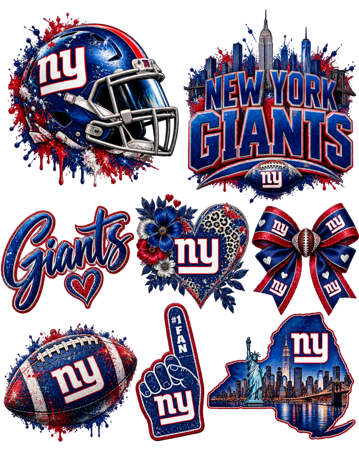 New York Giants Sticker Collage gang sheet