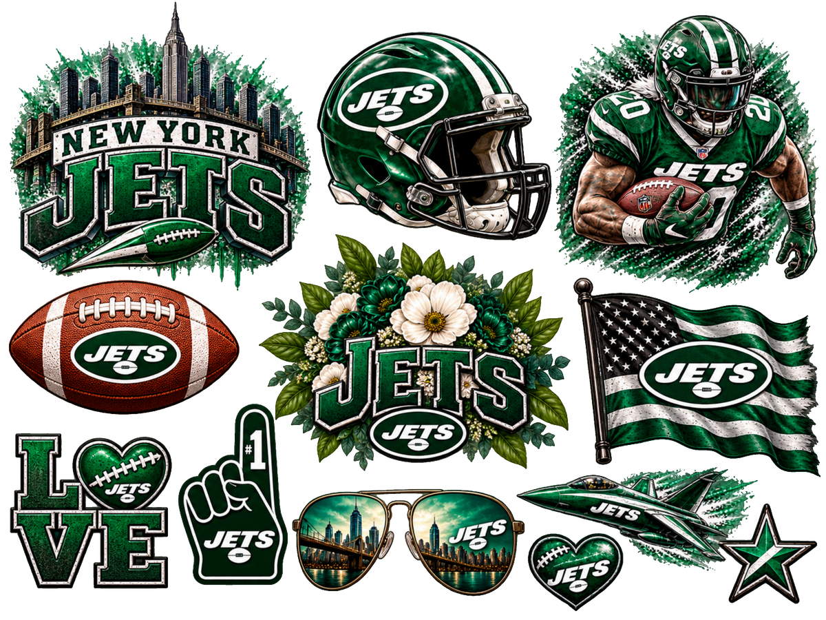 New York Jets Sticker Collage gang sheet