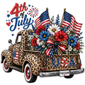 4th Of July Vintage Truck & Flowers