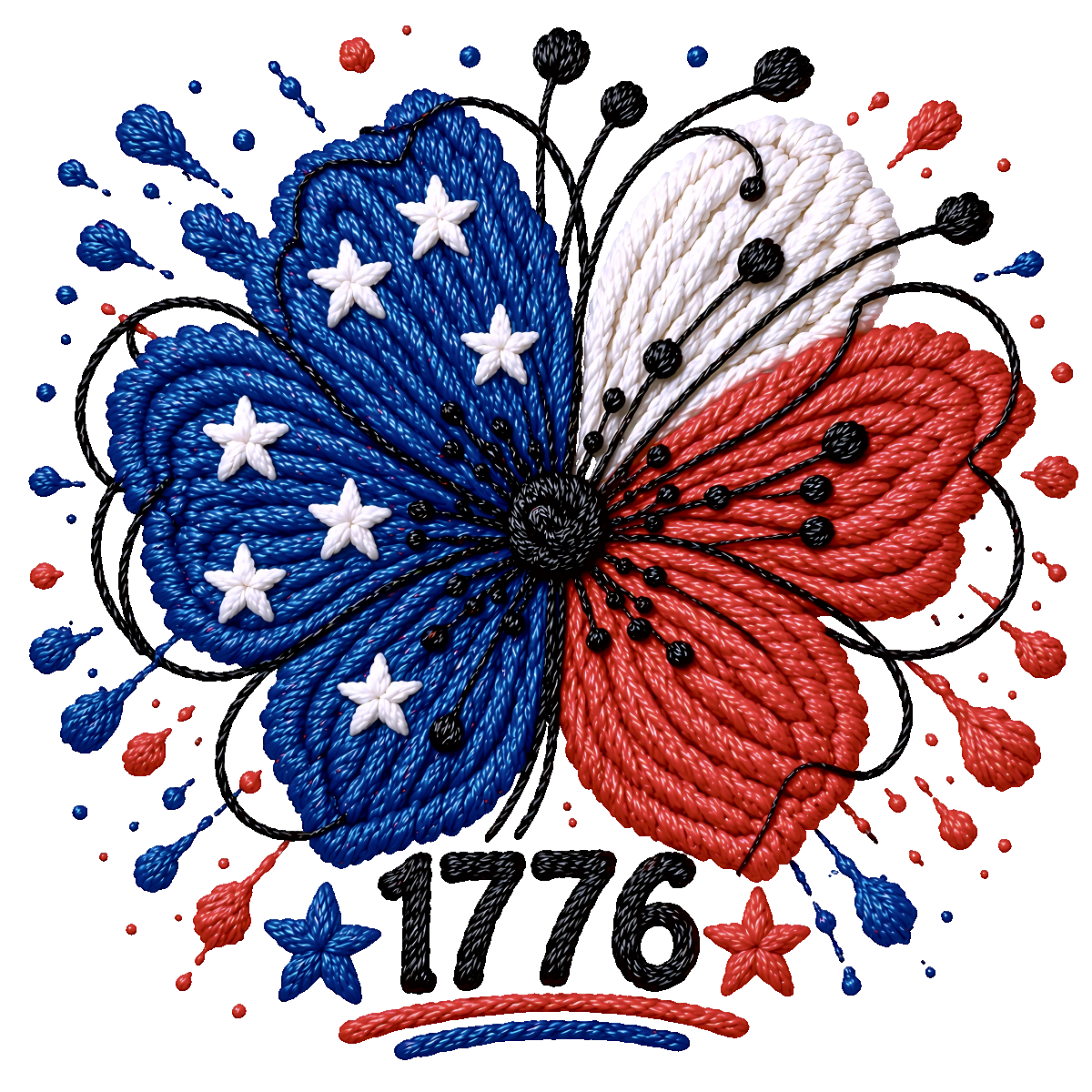 1776 (red, white, blue)