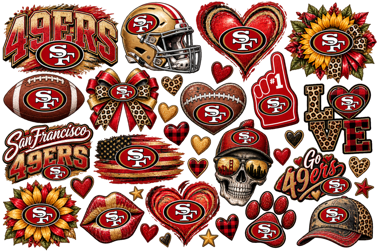 San Francisco 49ers Sticker Collage gang sheet