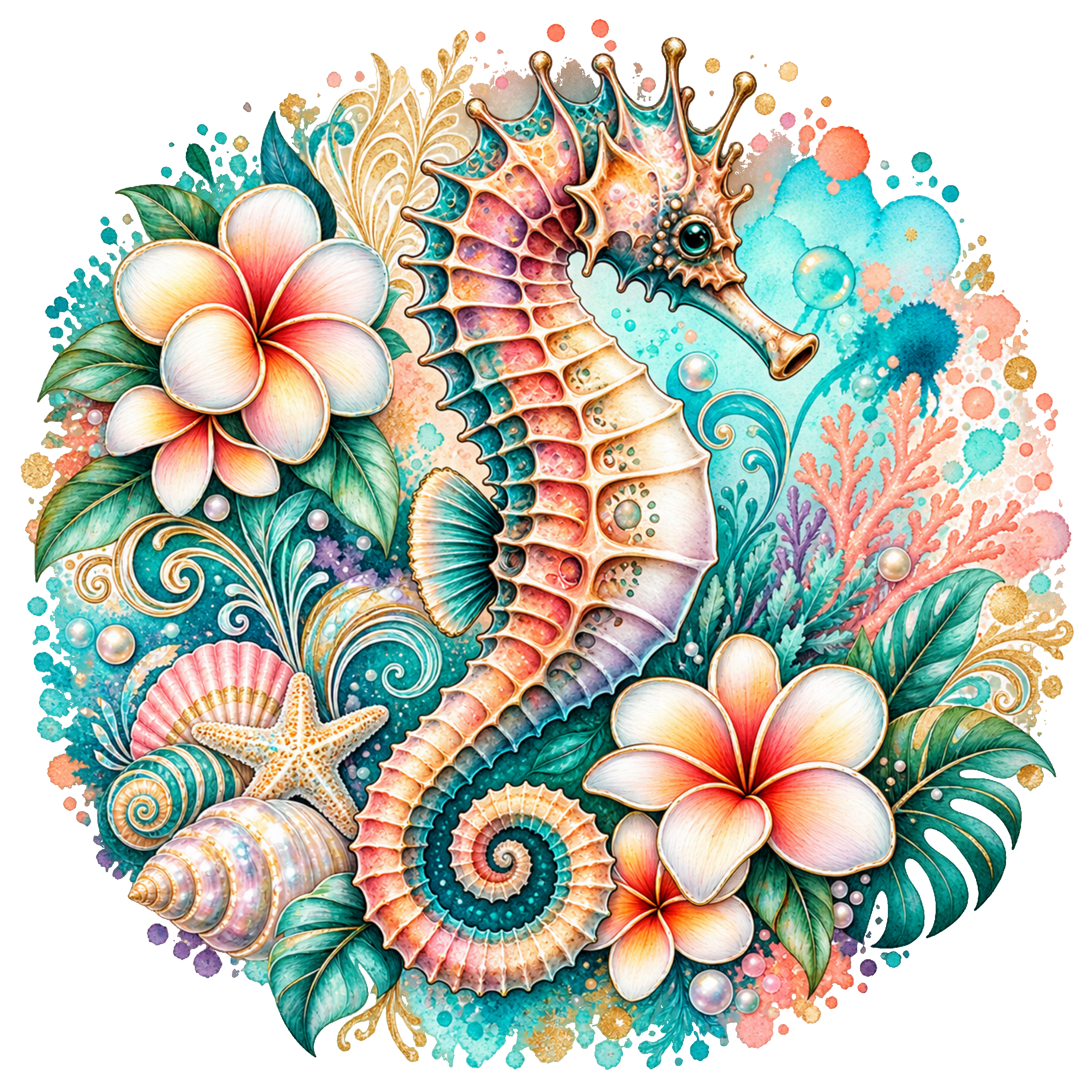 Seahorse Floral