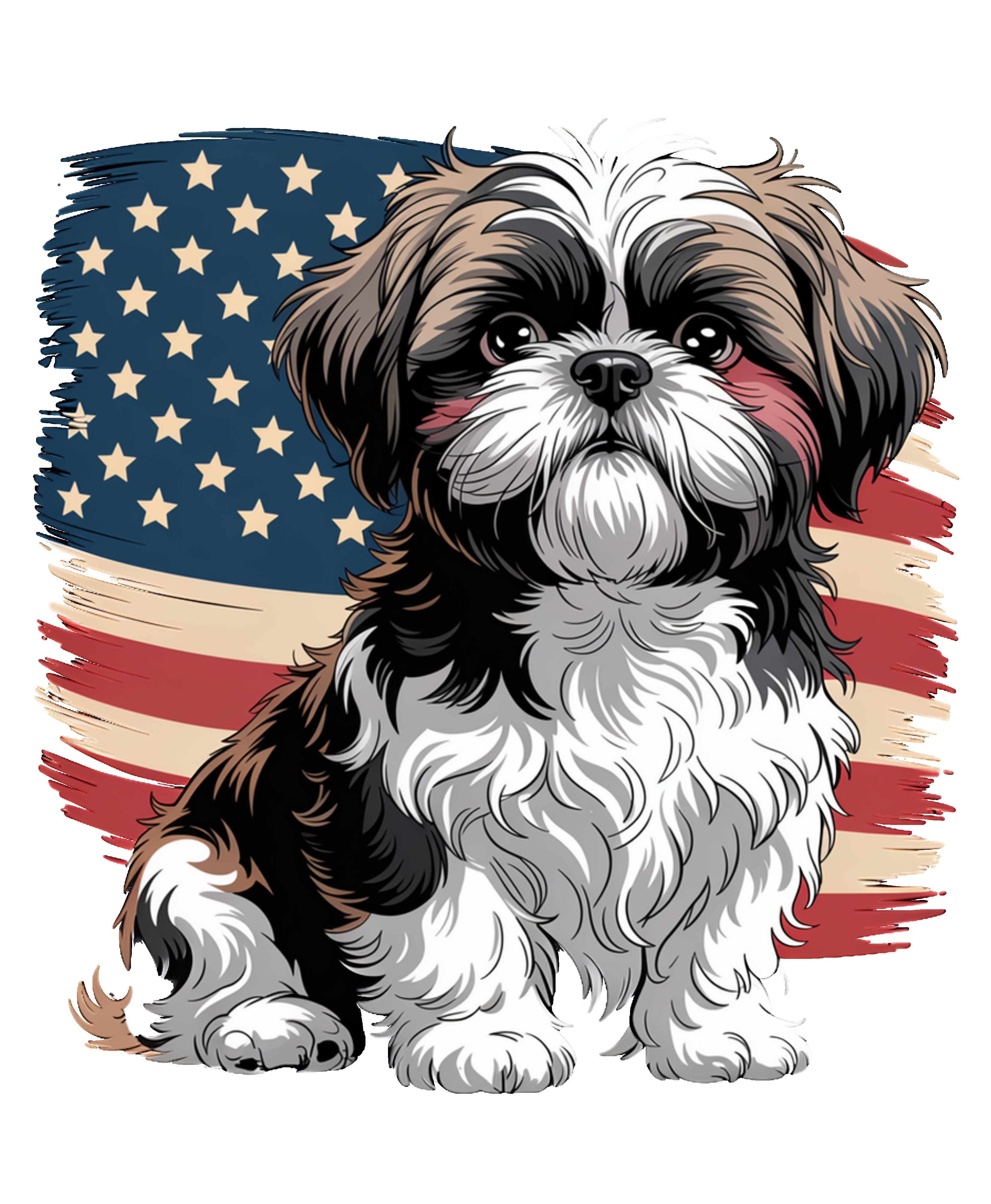 ShihTzu  w/Flag