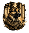 German Shepherd w/Flag