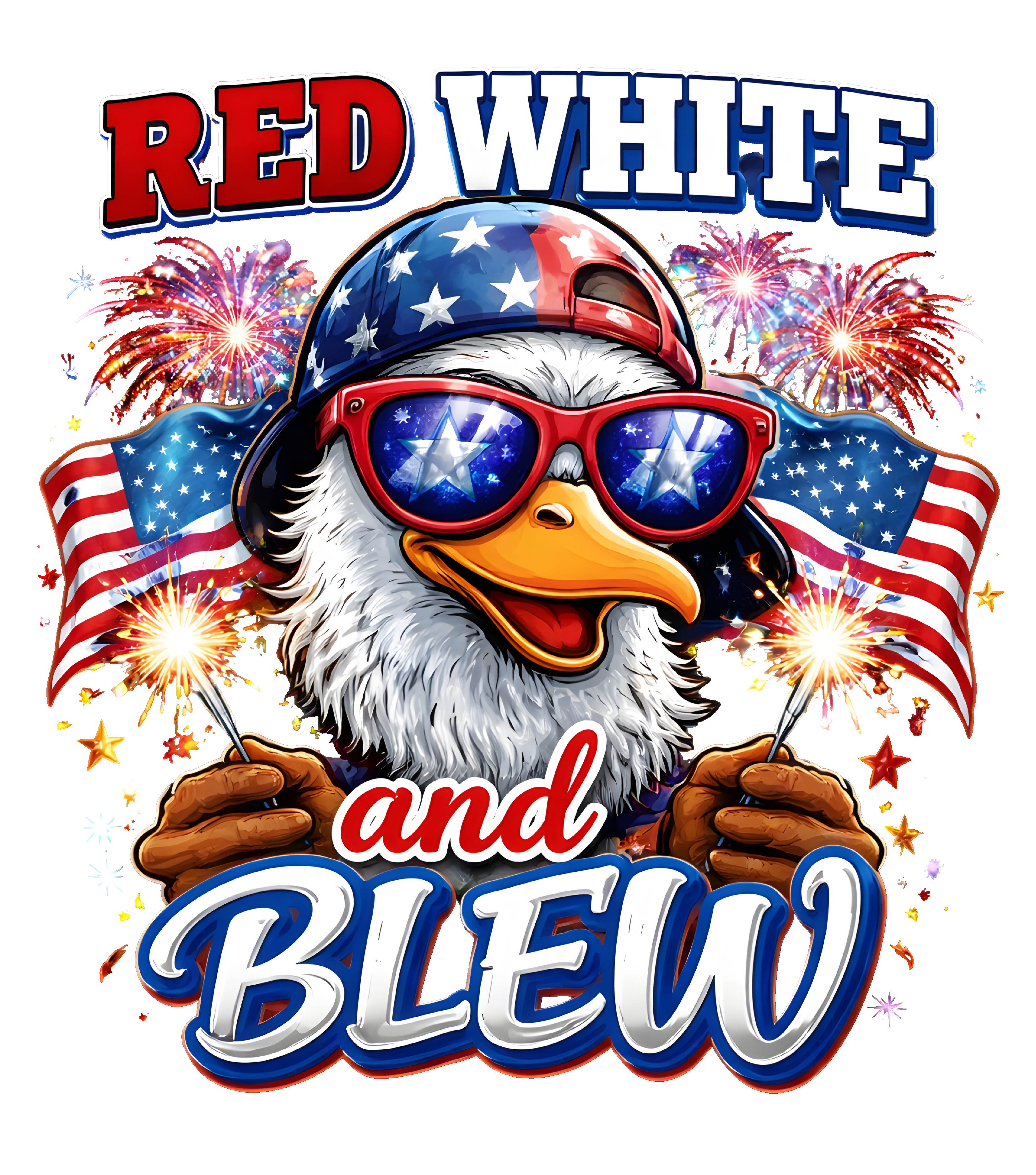 Red White and Blew (duck,flags,fireworks)