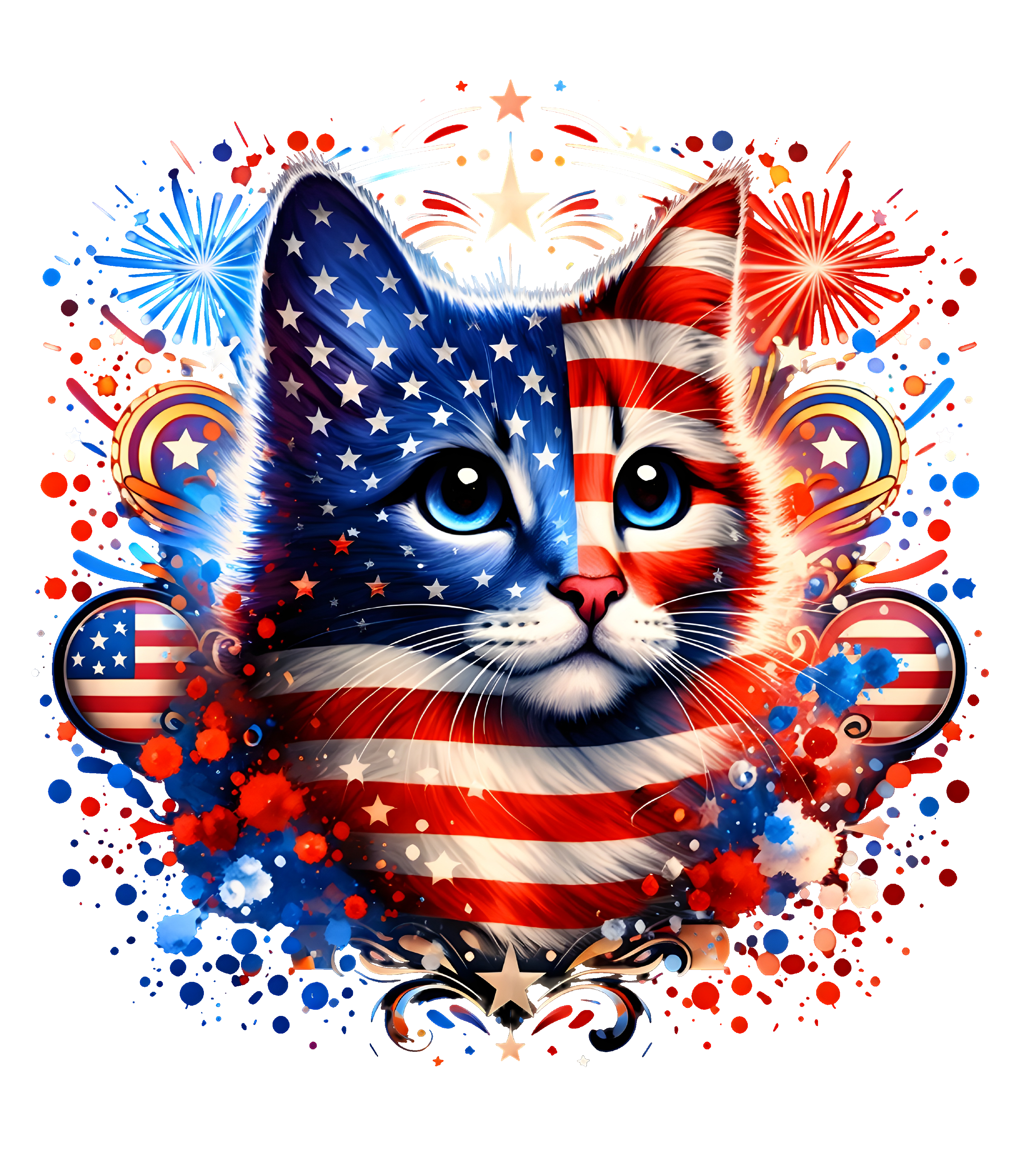 Kitty- Red, White & Blue