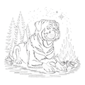 Rotweiler w/Campfire (Black Knockout)