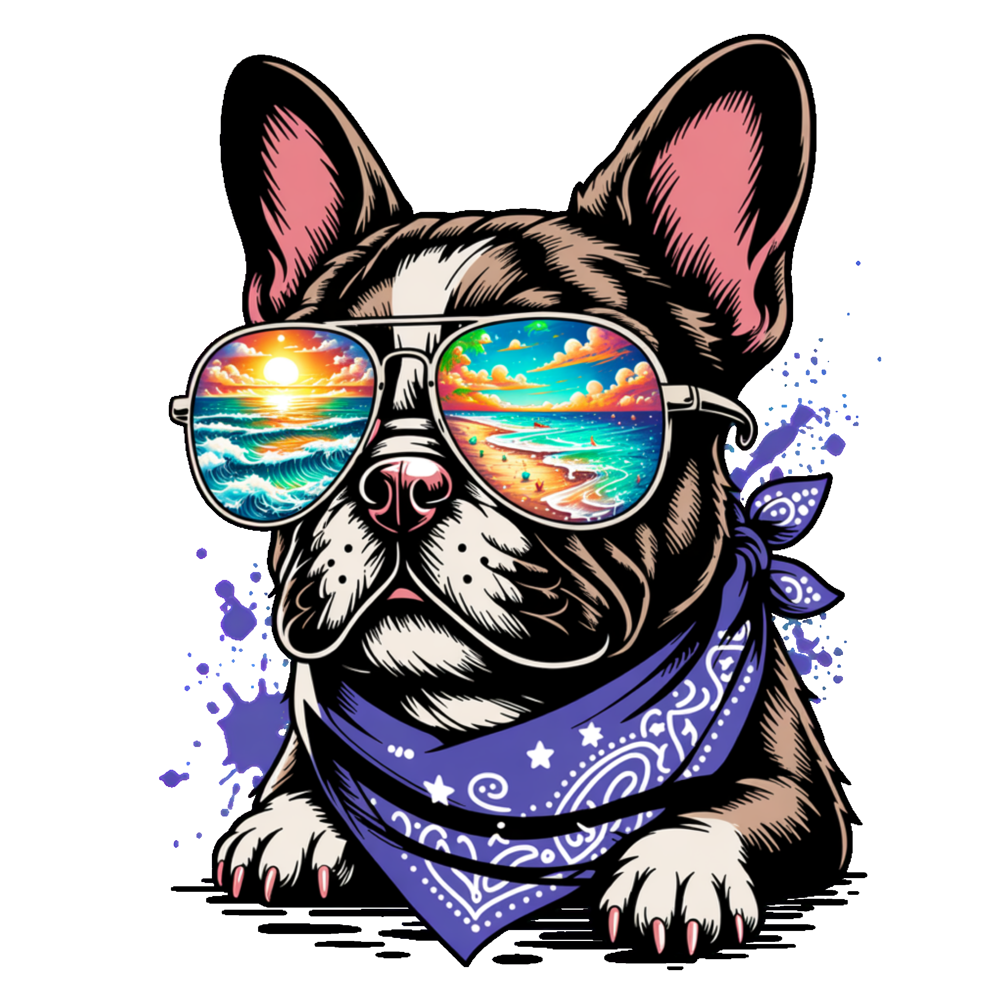 French Bull Dog w/Glasses