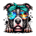 Pitbull w/glasses