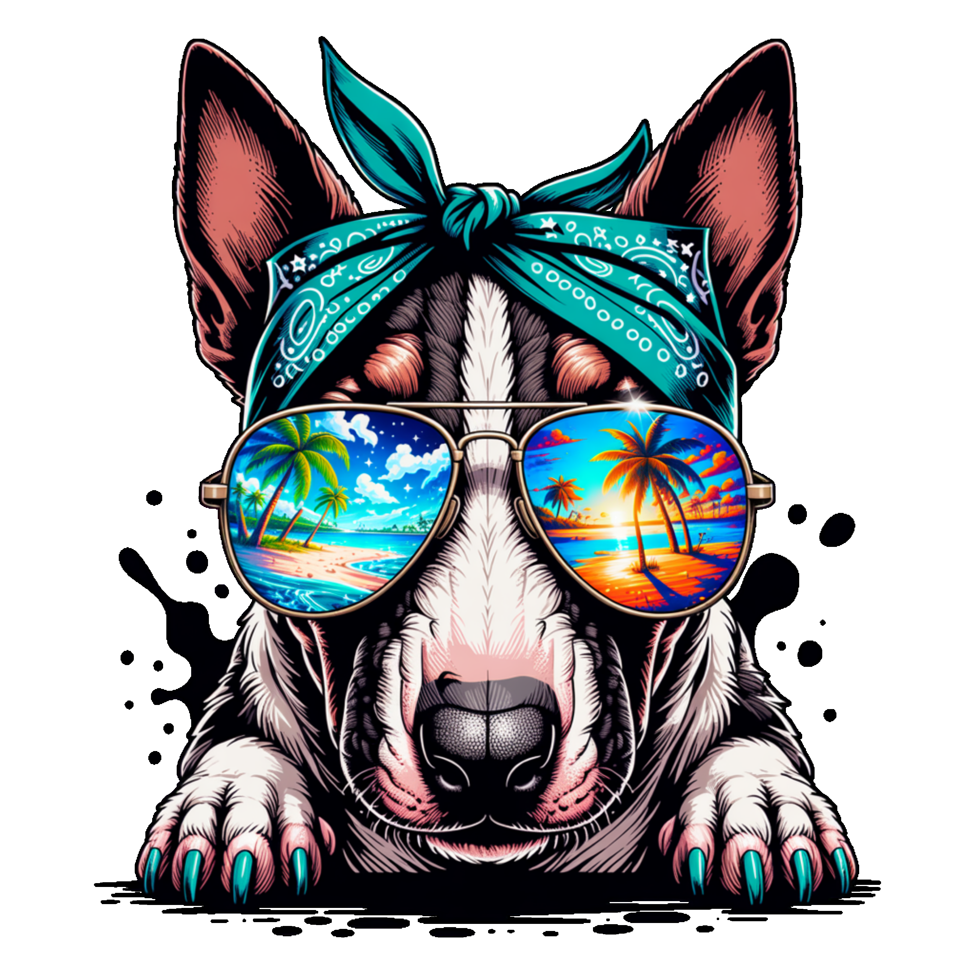 Bull Terrier w/Glasses2
