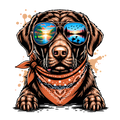 Chocolate Lab w/glasses