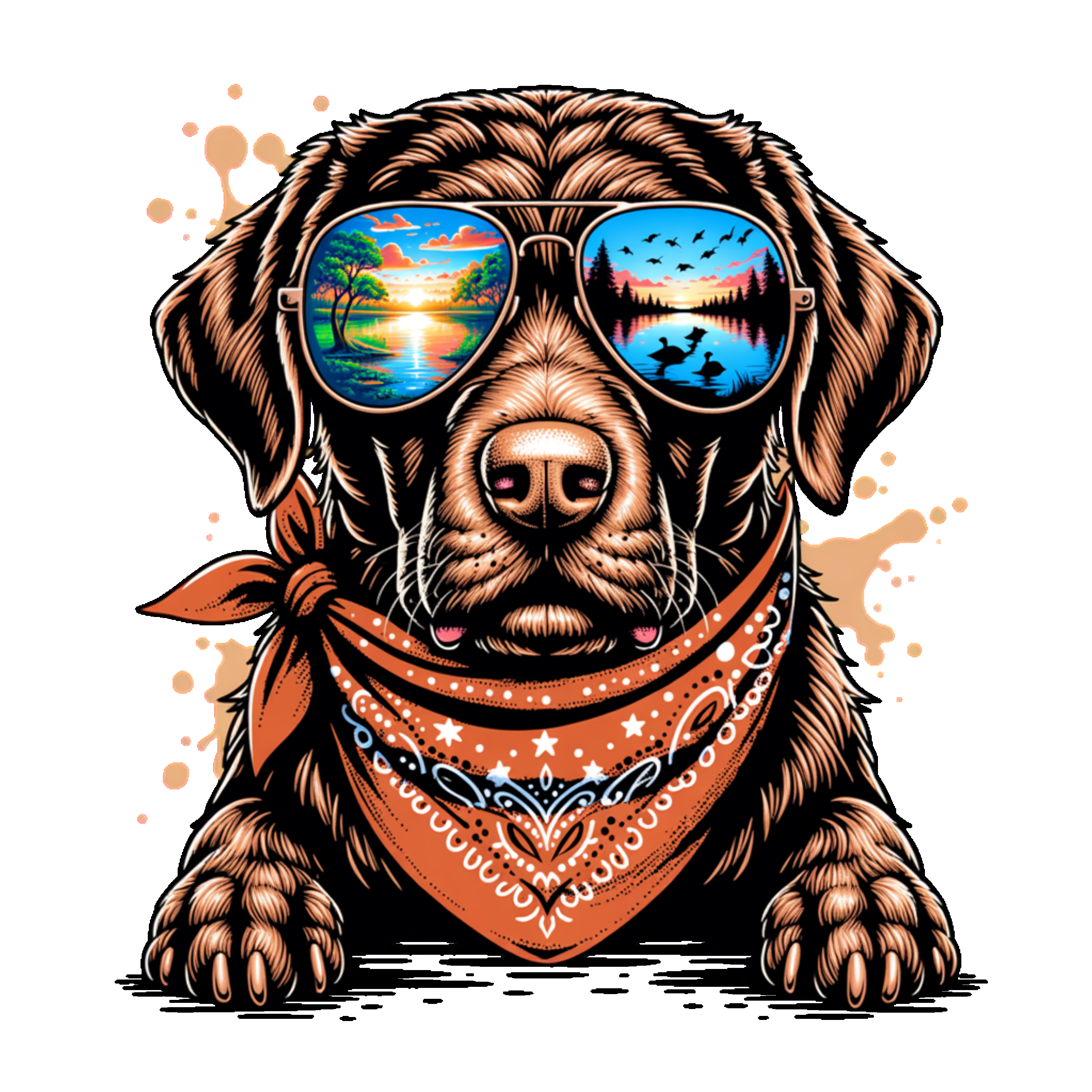 Chocolate Lab w/glasses