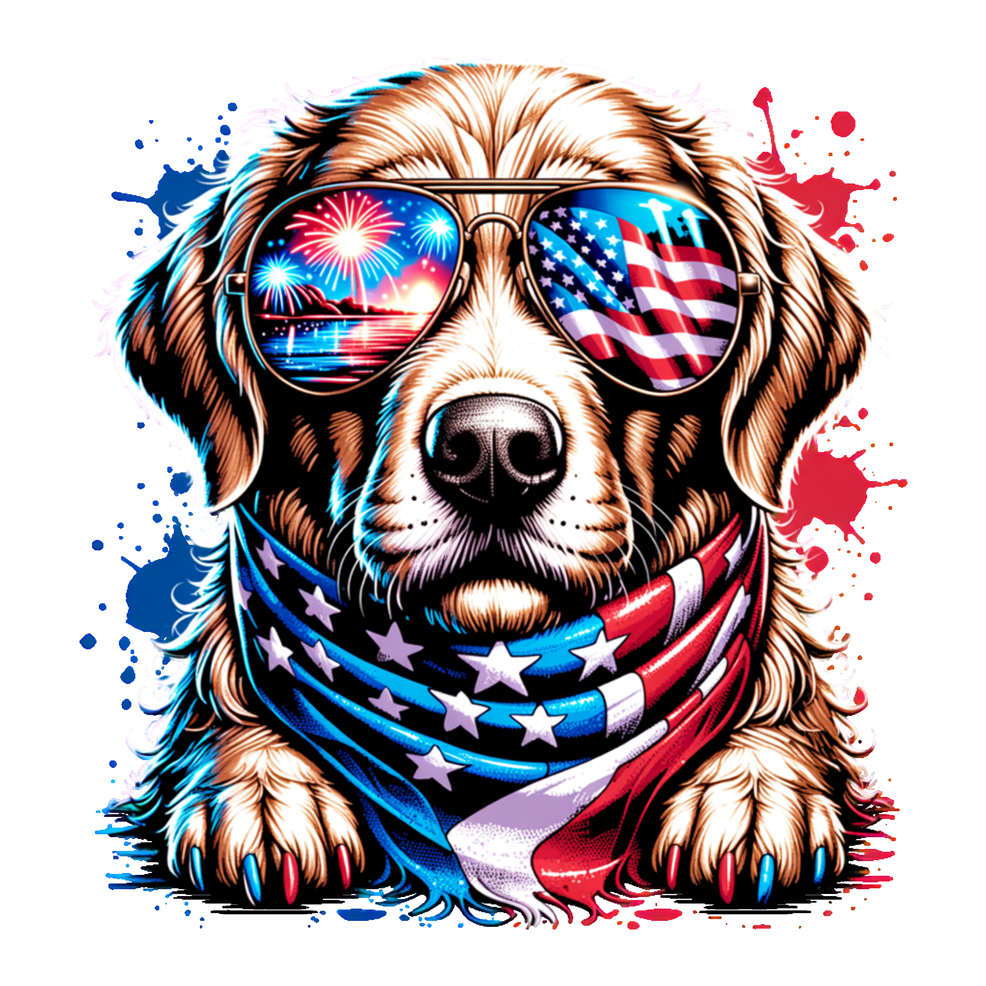 Yellow Lab 4th of July
