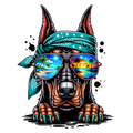Doberman w/glasses