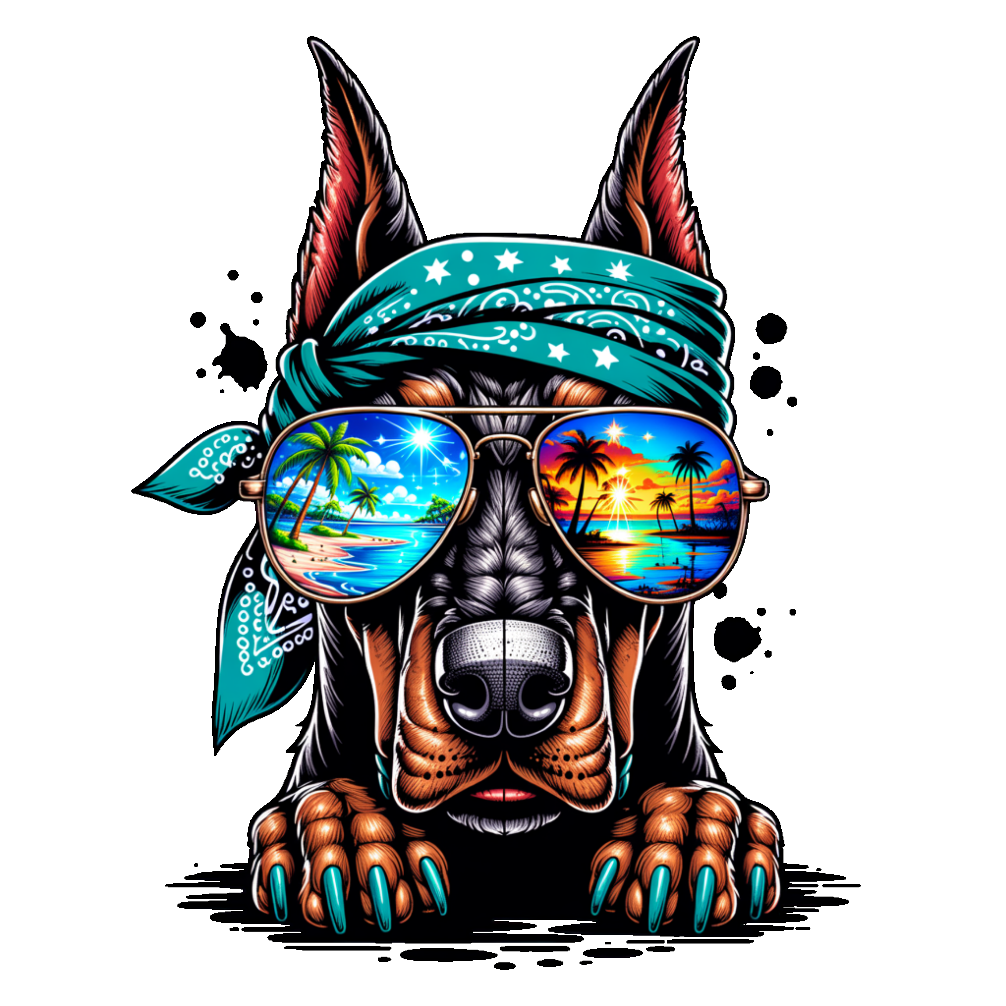 Doberman w/glasses