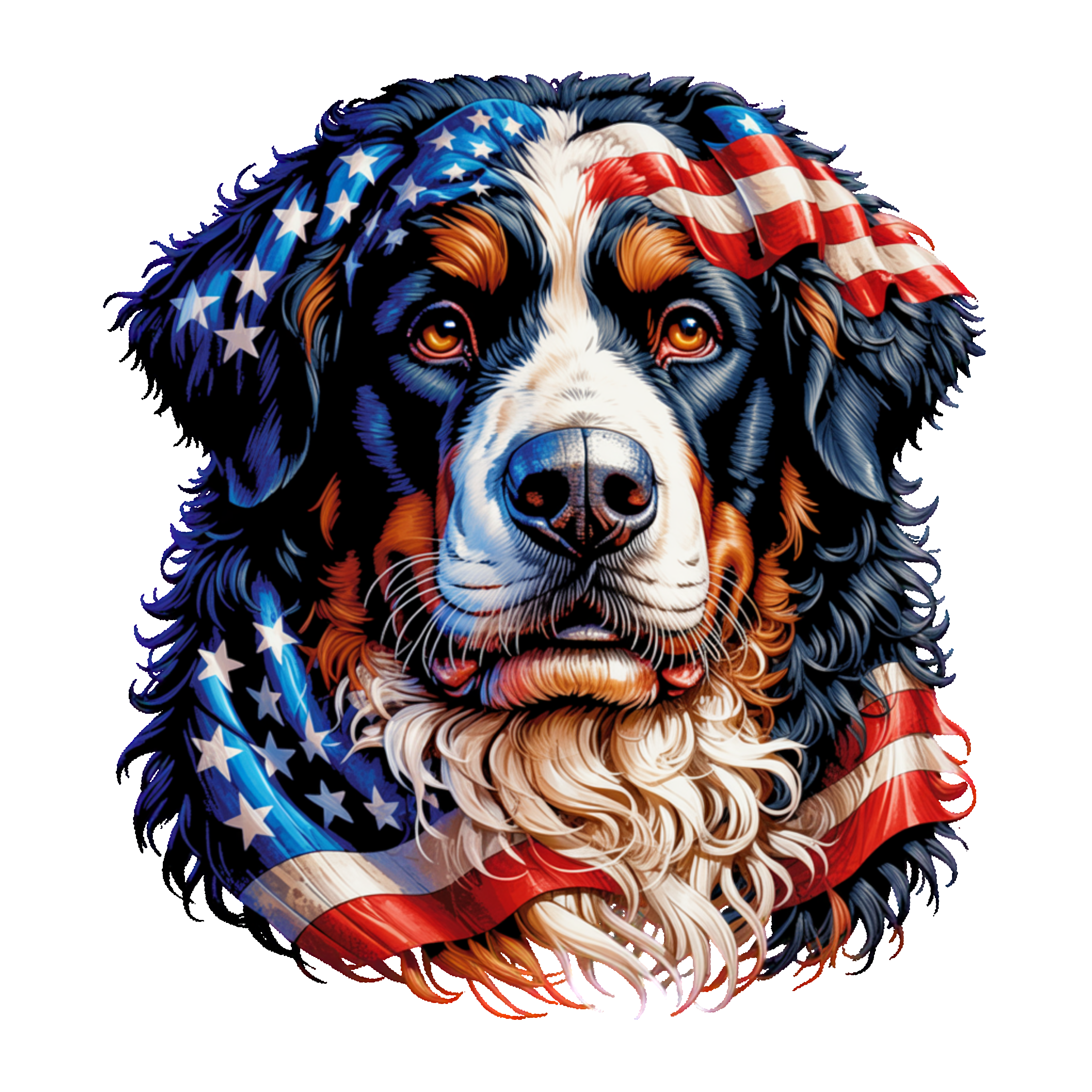 Bernese Mountain Dog (red,white,blue)
