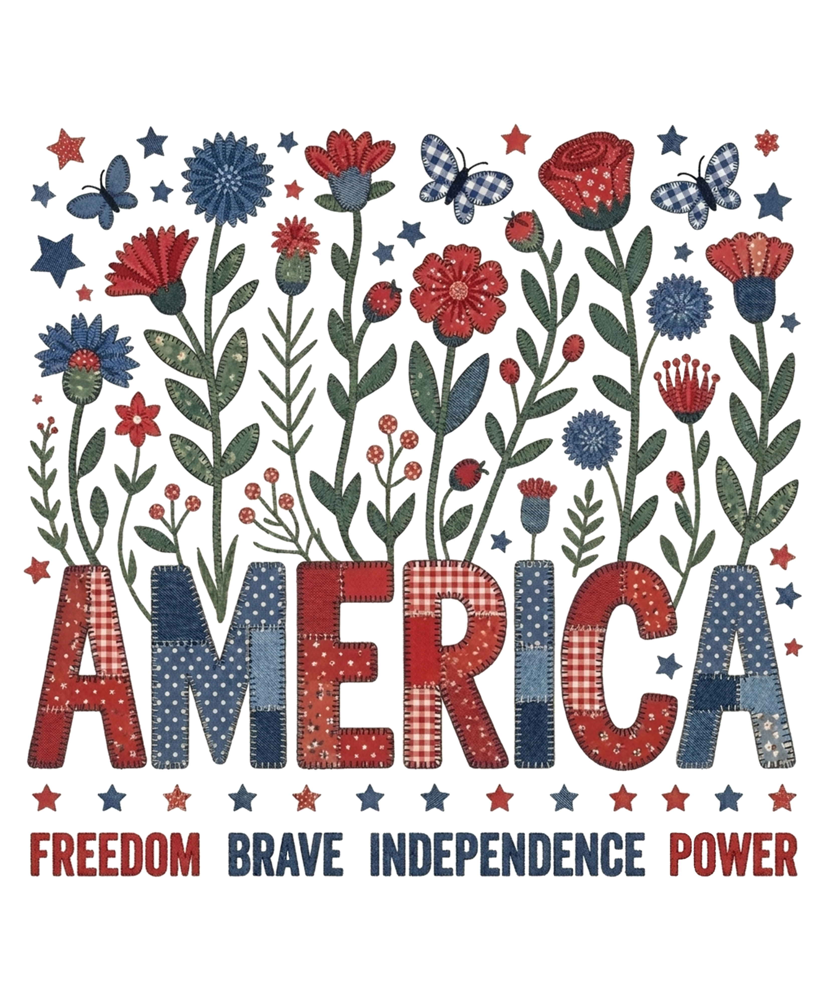 America (freedom, brave, independence, power)
