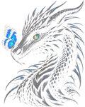 Black Dragon & Butterfly Halftone