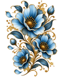 Blue Gold Floral_2