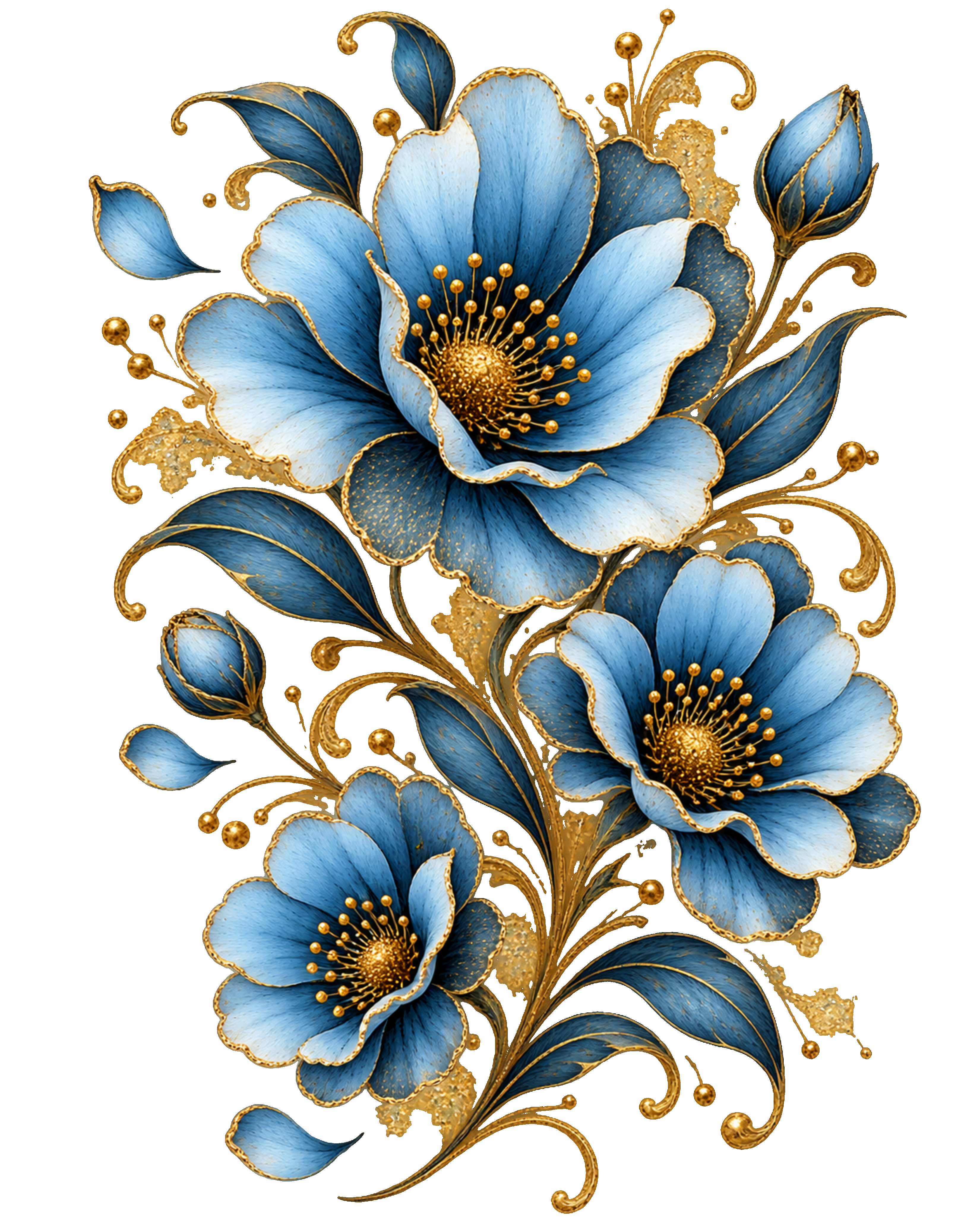 Blue Gold Floral_2