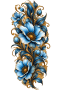 Blue Gold Floral_4