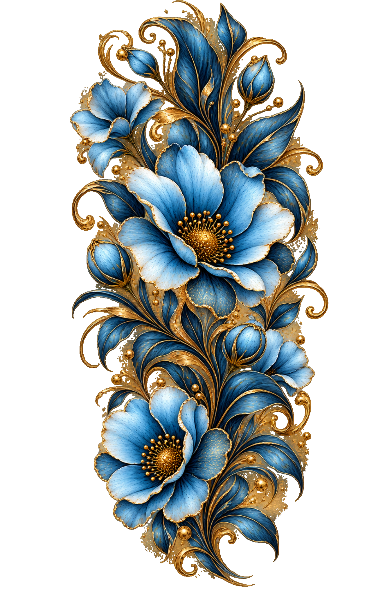 Blue Gold Floral_4