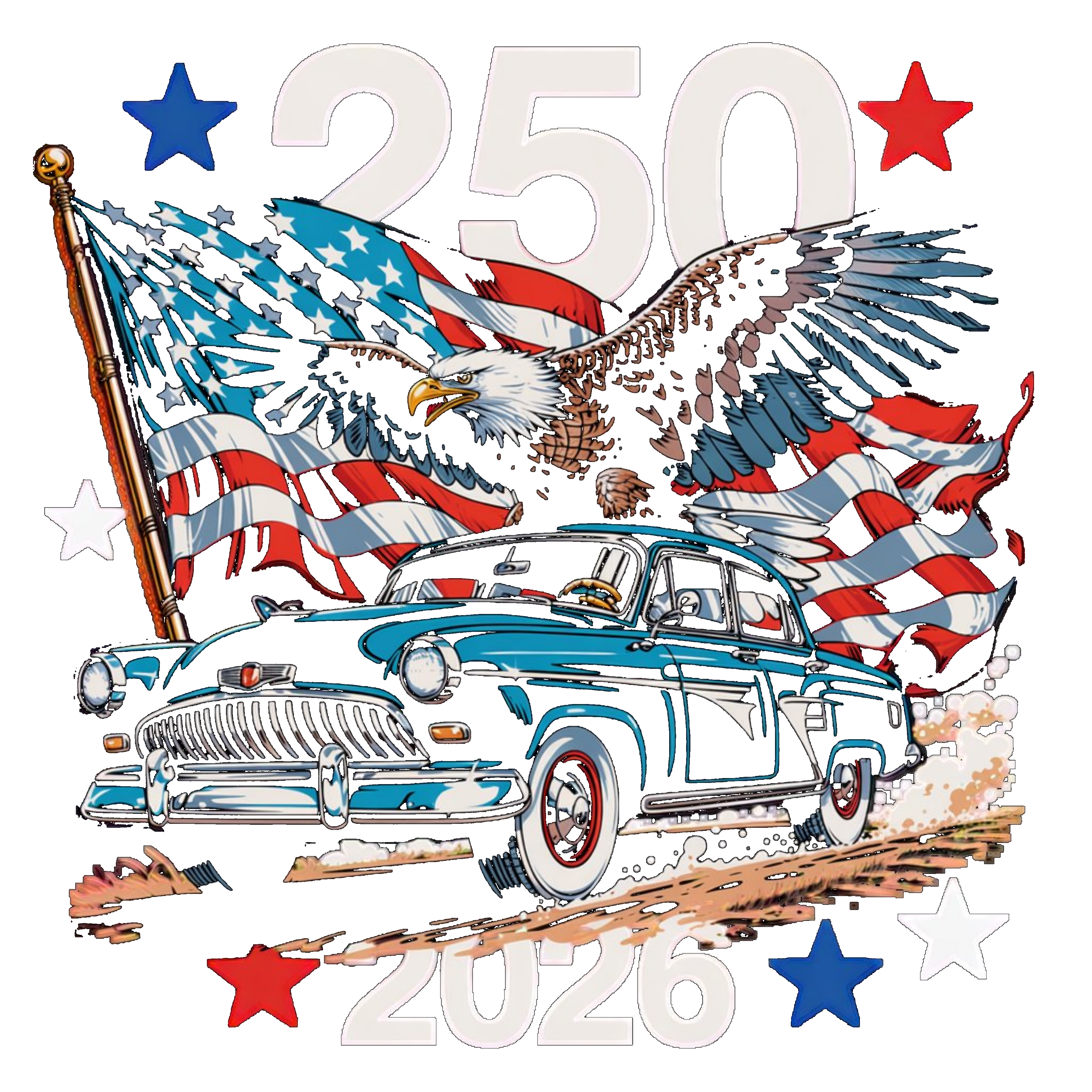 250 Eagle Vintage Car (Black Knockout)