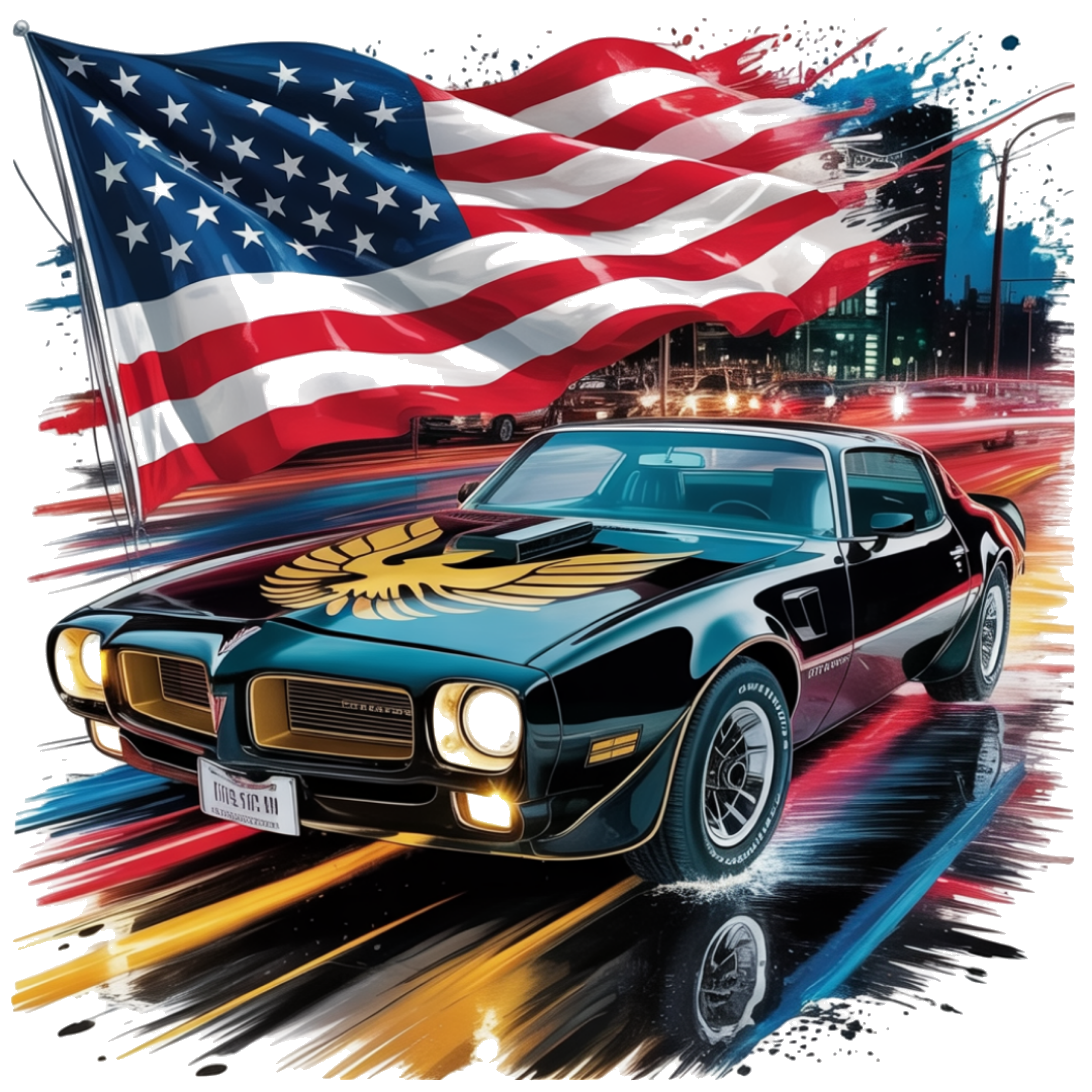 American Flag & Firebird