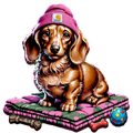 Dachshun (pink carhartt)