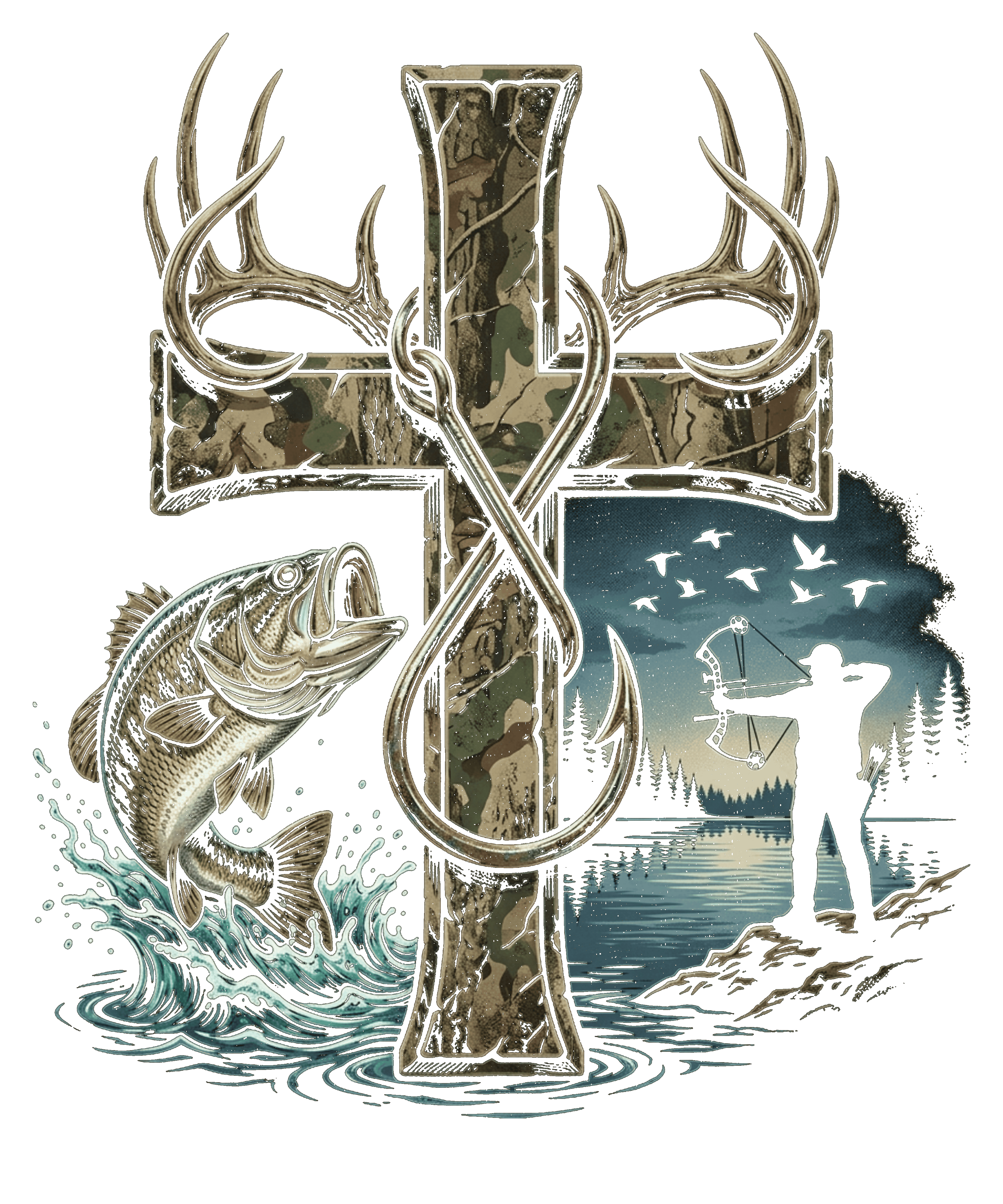 Fish Cross (BlackKnockout)