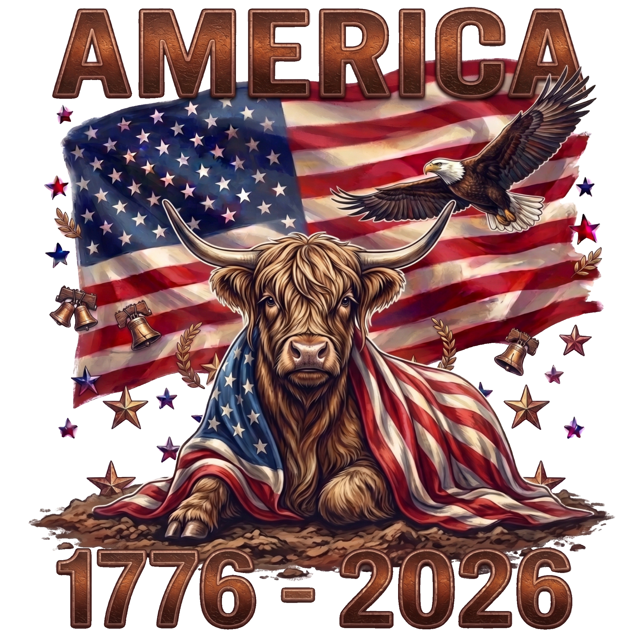 America Highland, Eagle, Flag