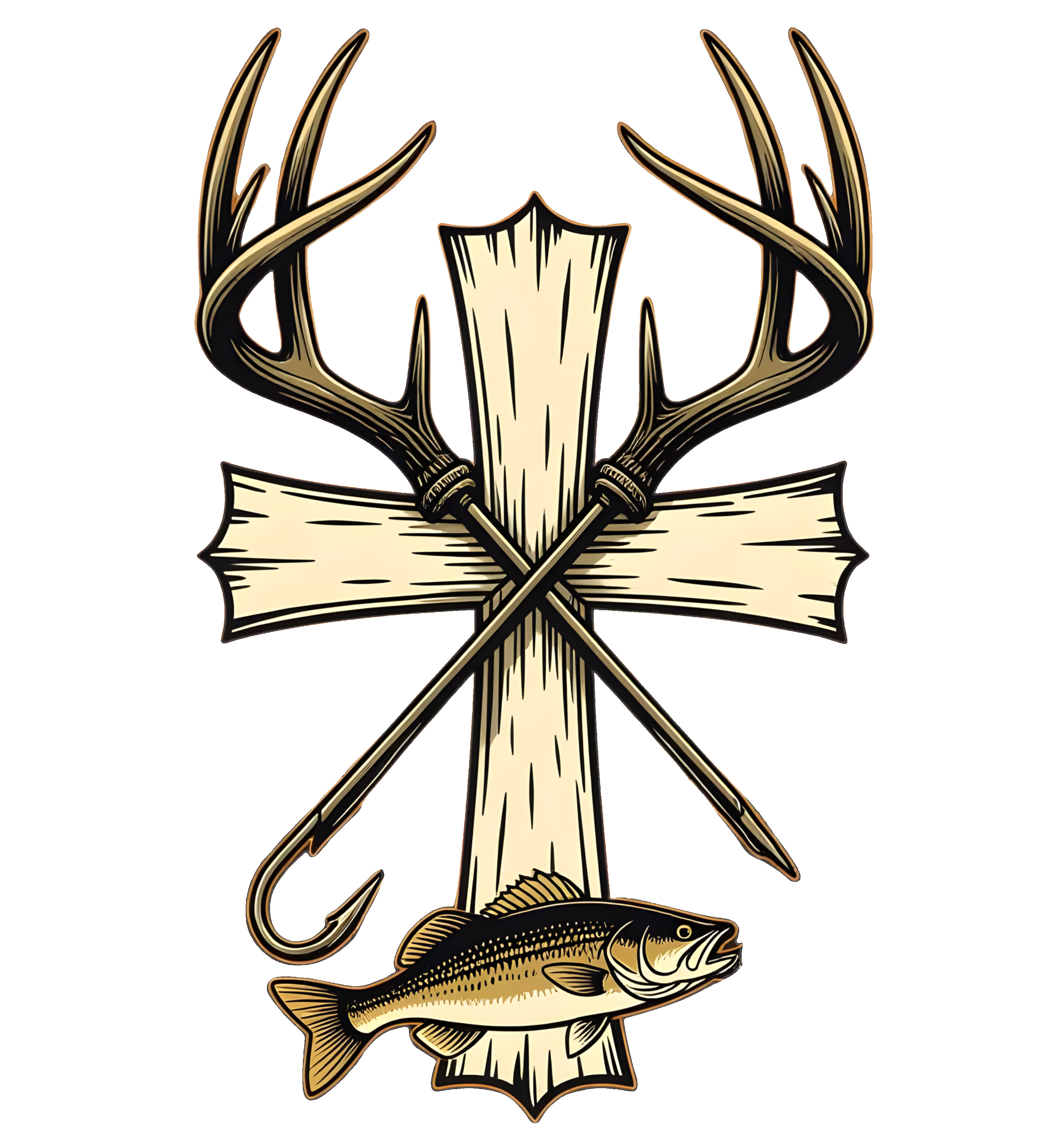 Fishing Hunting Cross
