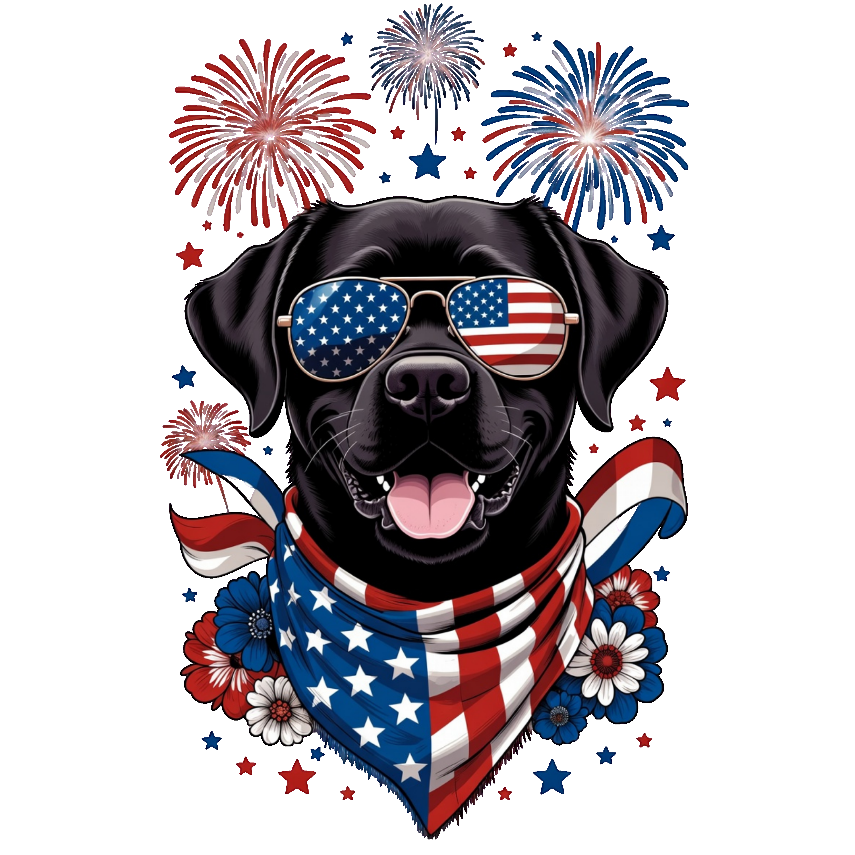 Black Lab (red, white, blue)