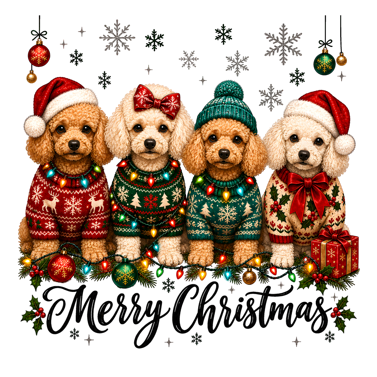Christmas Poodles