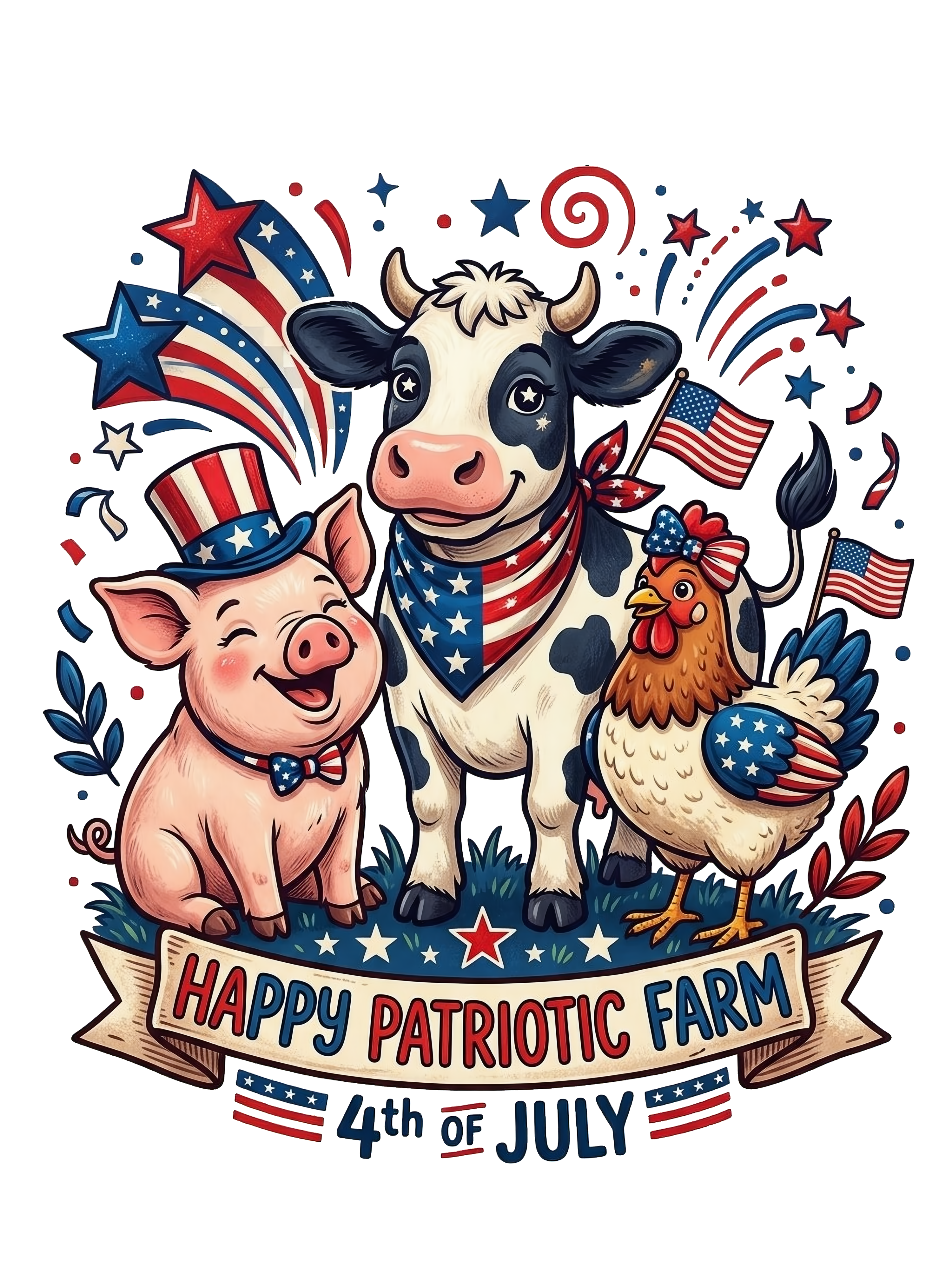 Happy Patriotic Farm 4th Of July