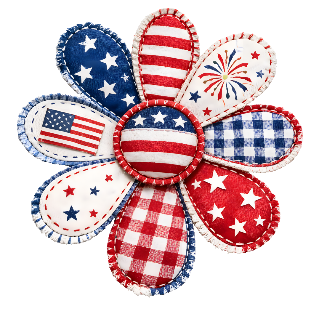 Stitch Flower (red, white, blue)