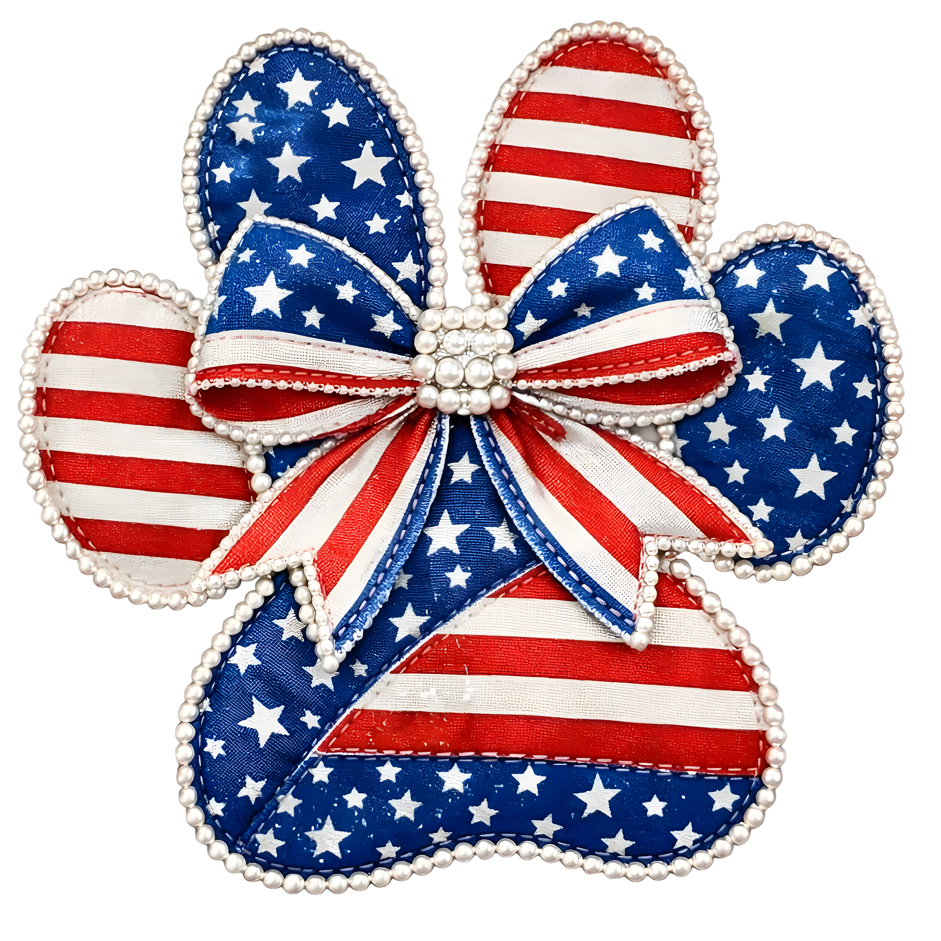 Paw & Bow (red, white, blue)