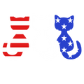 Red, White & Blue Cats (Dark Backround)