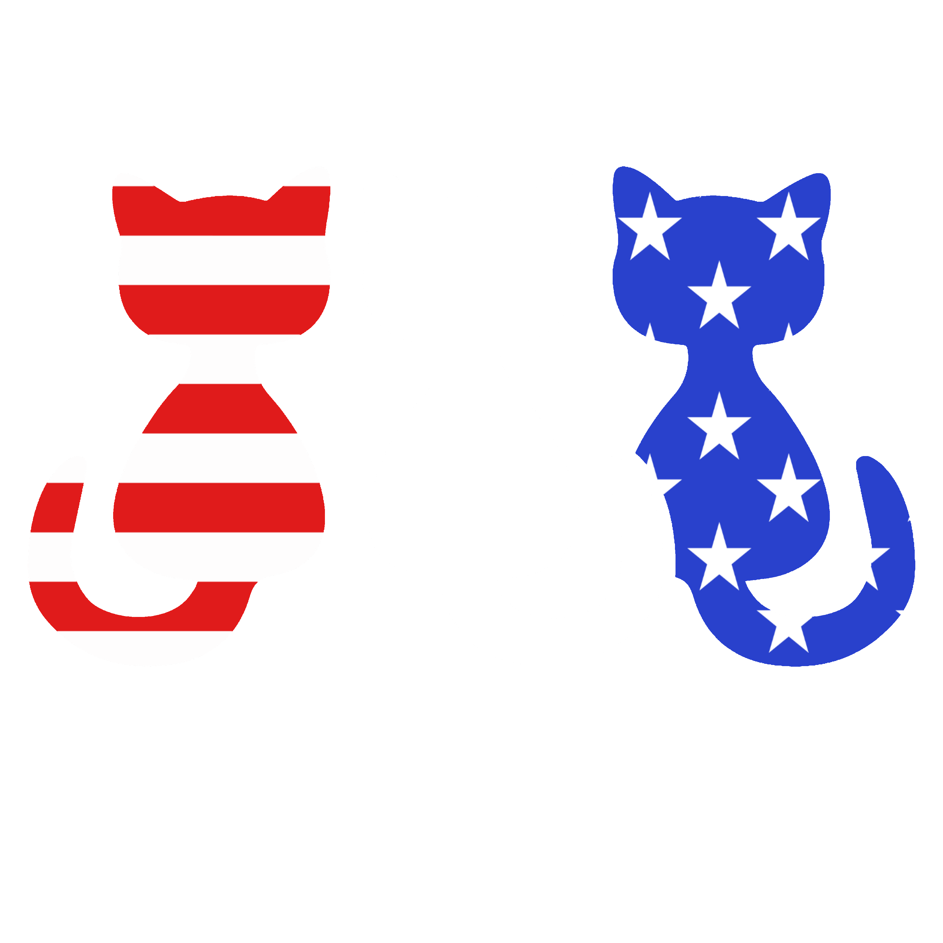 Red, White & Blue Cats (Dark Backround)