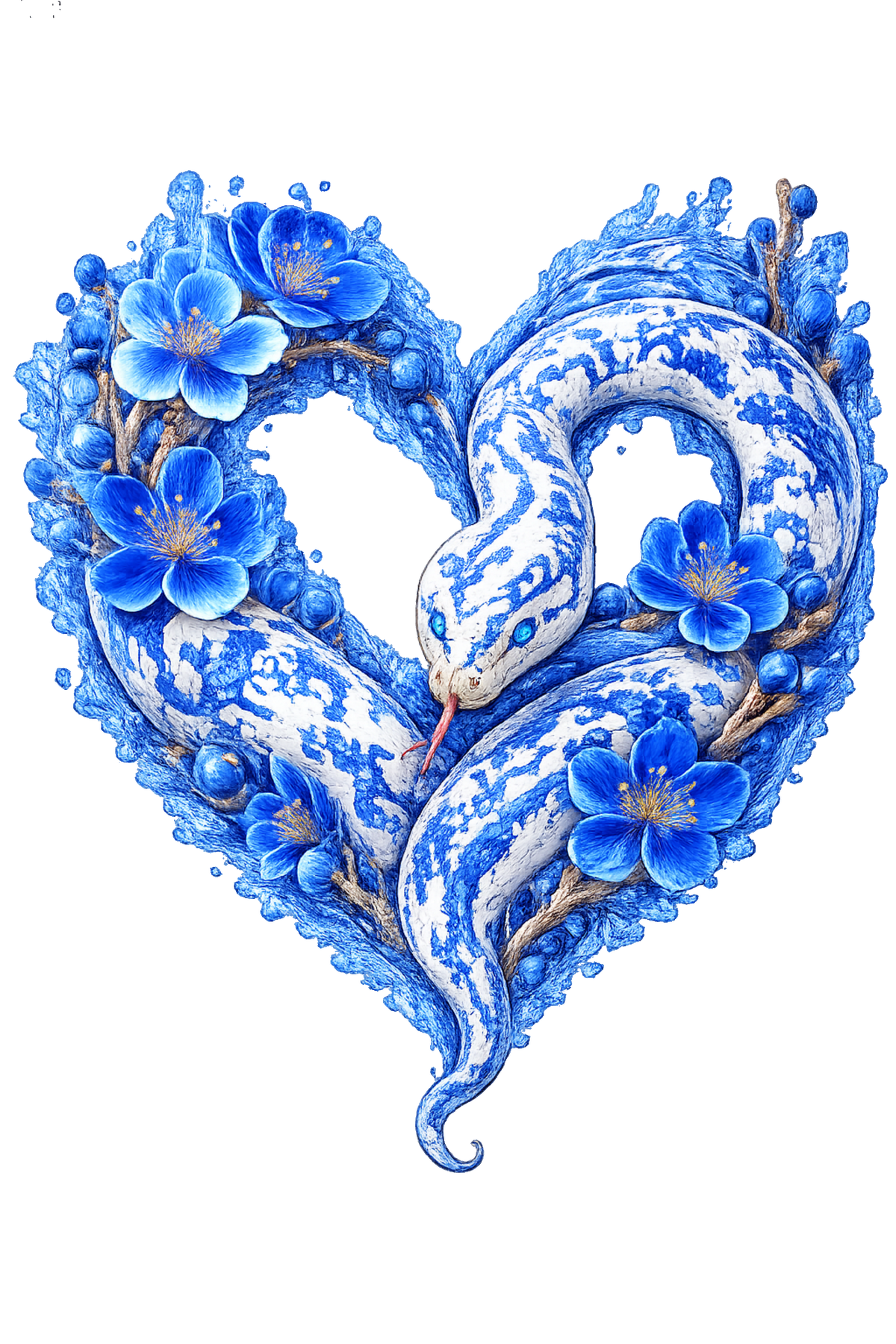 Blue Snake Heart