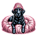 Black Lab (pink carhartt)