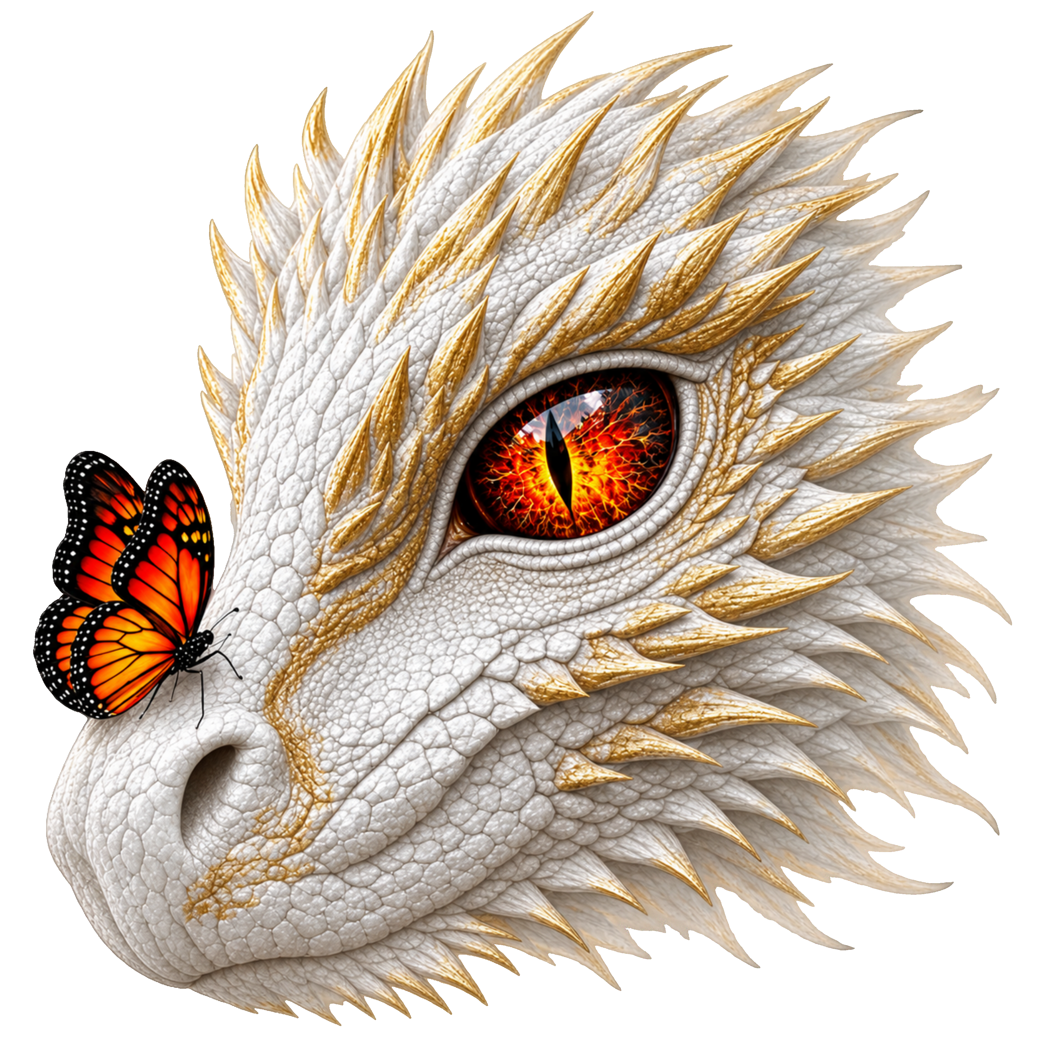 White Dragon & Butterfly