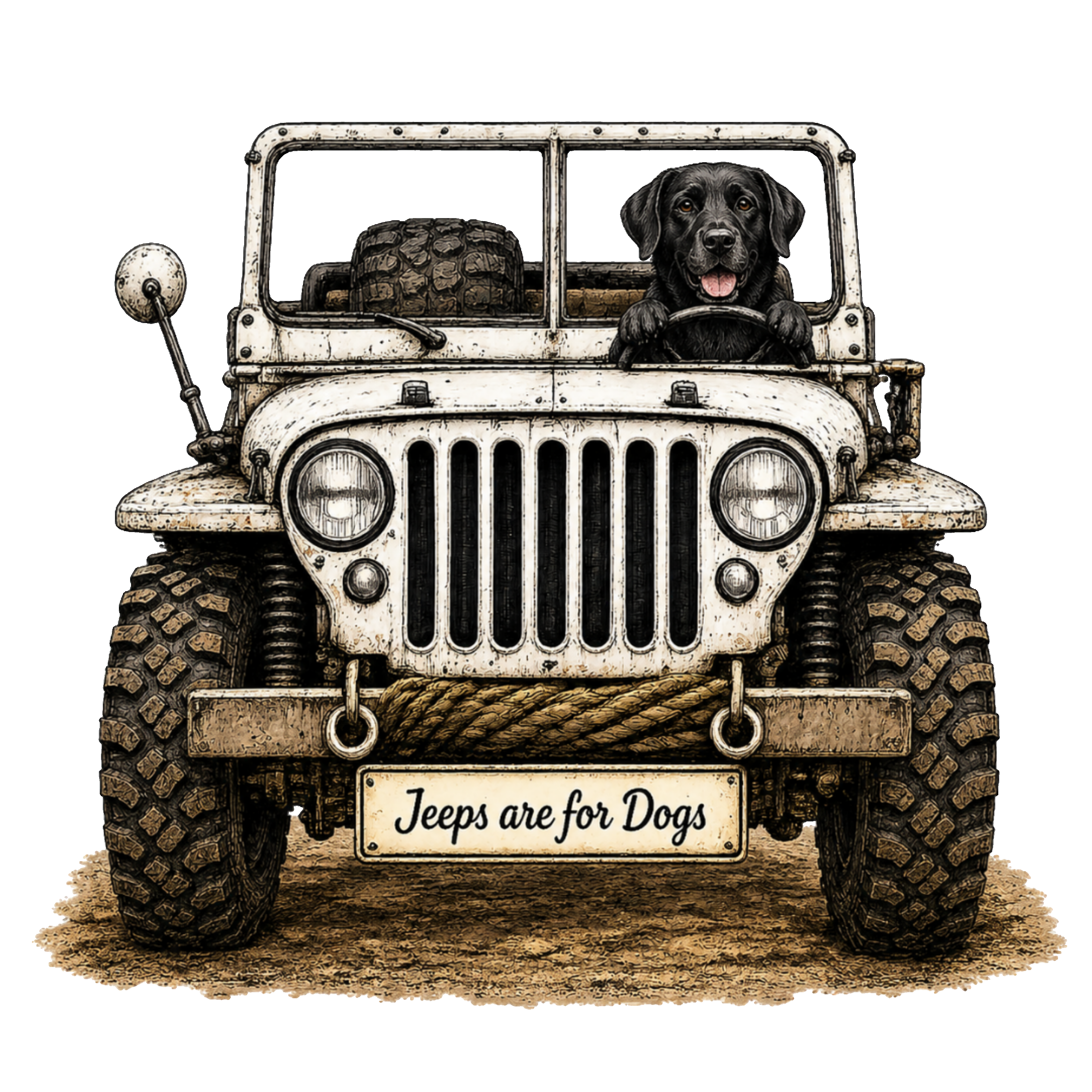 Jeeps Are For Dogs (featuring Black Lab driver)