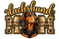 Dachshund Mom Tan Plaid DTF transfer