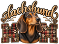 Dachshund Mom Red Plaid DTF transfer