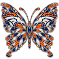 Denver Broncos Jeweled Butterfly DTF transfer